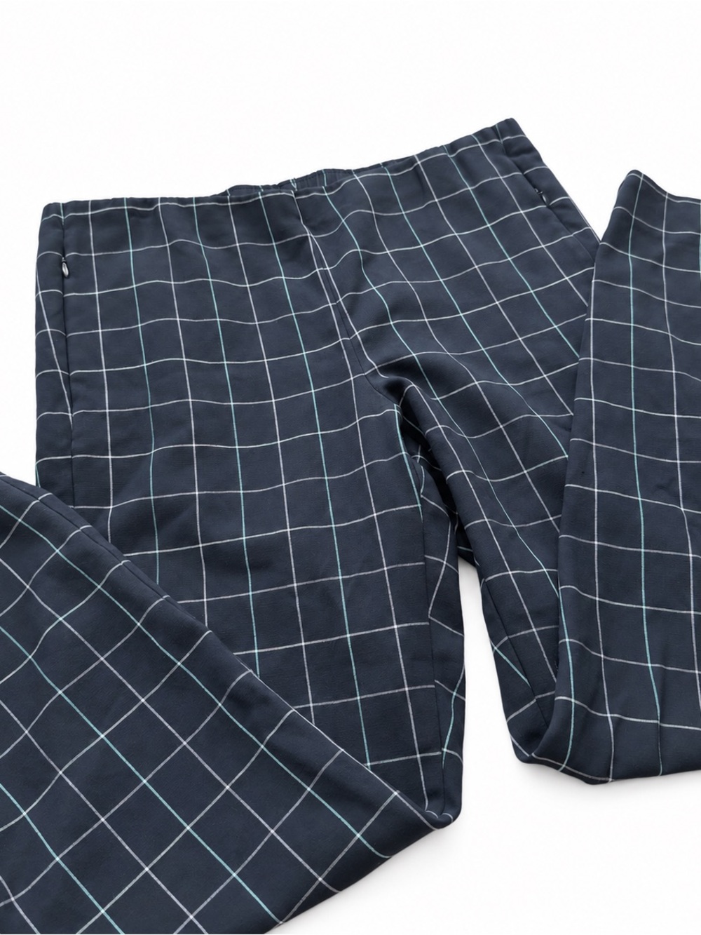 J.Jill Women’s 14 Tall Navy Plaid Cotton Stretch Pants